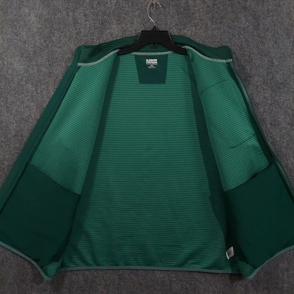 Alaskan Hardgear Duluth Trading Co Vest Mens 2XL Green Ribbed Fleece Full Zip AK